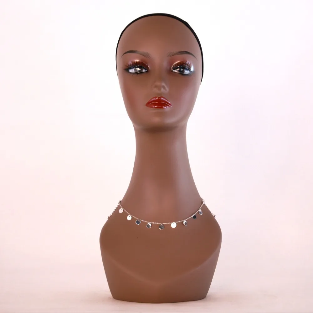 

Realistic Black Female Mannequin Head for Wigs Hats Scarves Necklace Window Display Prop