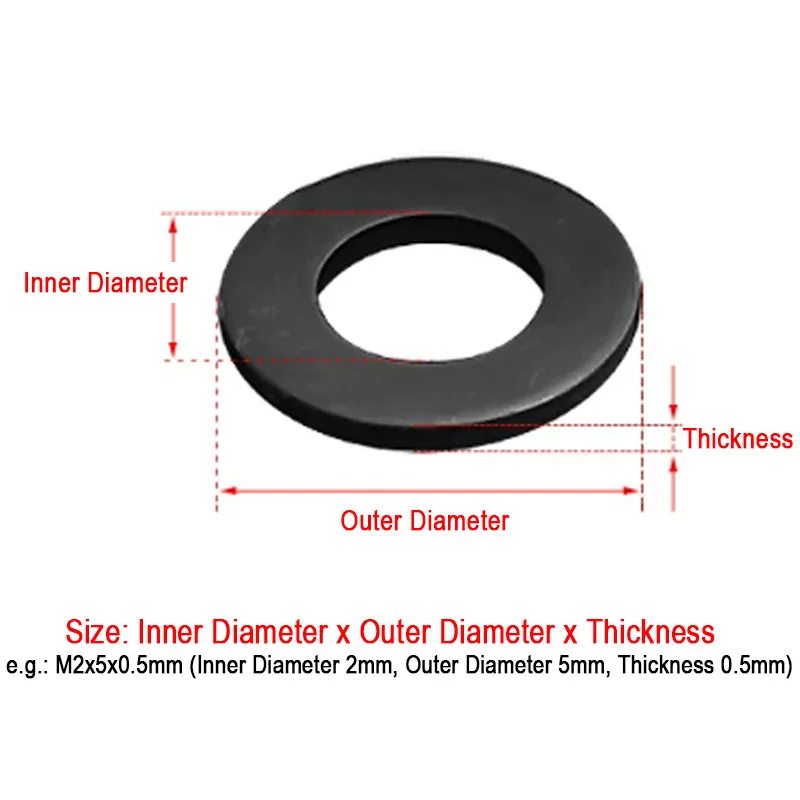 1~100pcs 8.8 Grade Black Carbon Steel Flat Washer Flat Washers M2 M2.5 M3 M4 M5 M6 M8 M10 M12 M14 M16 M18 M22 M24 M27 M30