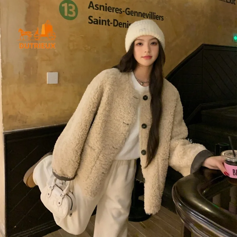 Double Faced Women Winter Real Wool Fur Coat, Warm Thickened 100% Wool Women Fur Jacket, Fashion Travel Work Real Leather Jacket