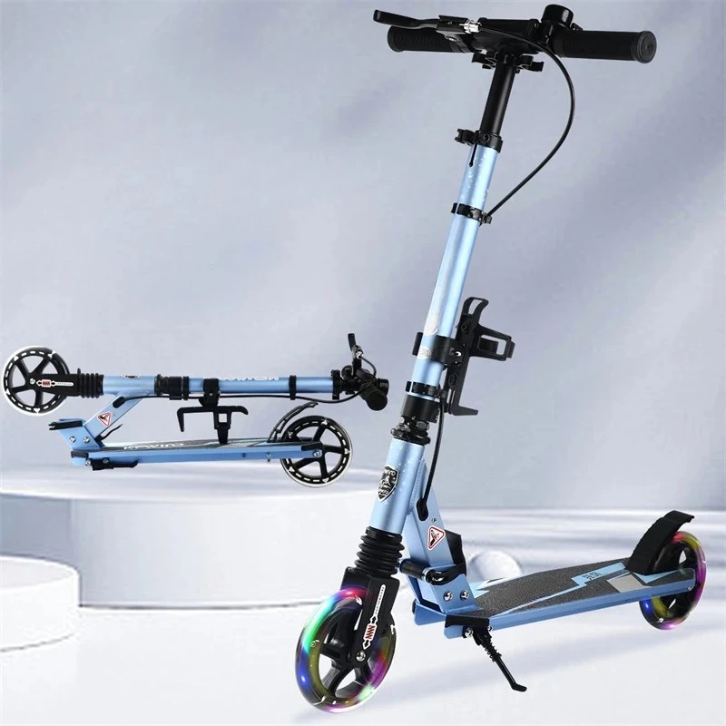 Tornado two-wheeled flash scooter, small children and older children 6-12 years old aluminum alloy frame