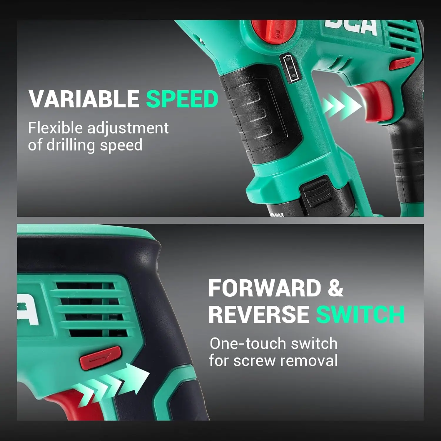 مجموعة مثقاب مطرقة SDS-Plus اللاسلكية 12 فولت، مثقاب متغير السرعة 3 في 1، بطارية 2 × 2.0 أمبير في الساعة، 0-900 دورة في الدقيقة/5600 BPM، ظرف 3/8 بوصة، 4 مثقاب ثنائي #6