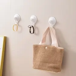 Suction Cup Hooks Removable Vacuum Holder for Restroom Bathroom and Kitchen Towel Hanger Storage