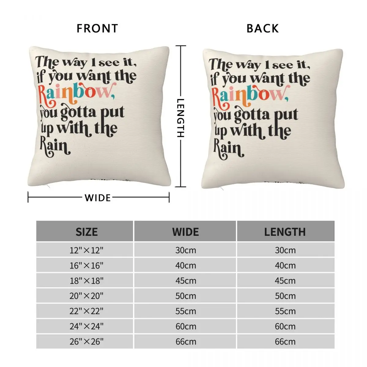 Dolly Parton Quote Square Pillowcase Polyester Linen Velvet Creative Zip Decor Sofa Cushion Cover