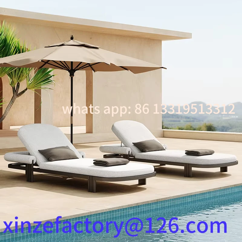 

Customizable Sunbed Outdoor Sun Loungers Luxury Daybed Aluminum Deckchair Patio Furniture Beach