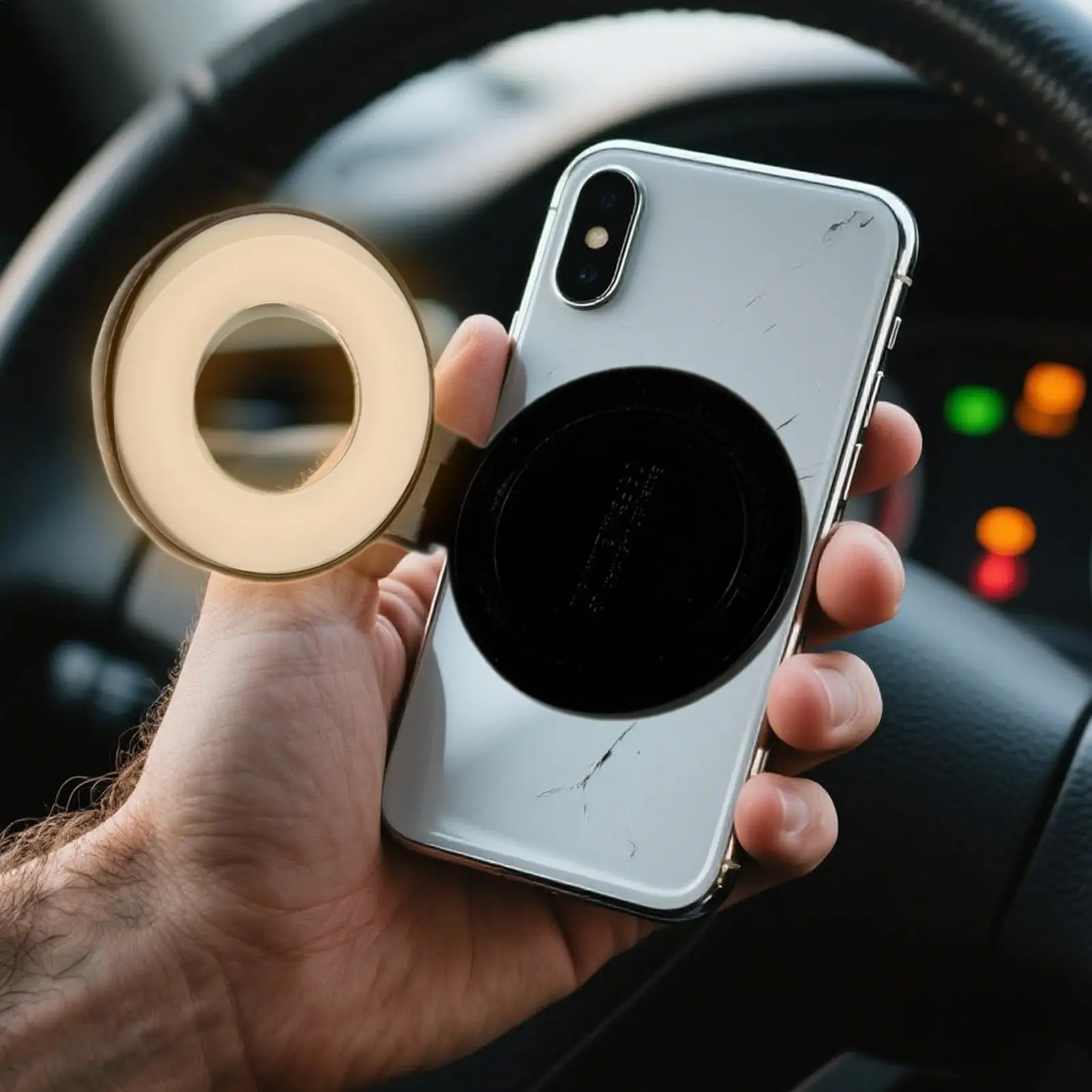 Phone Light For Pictures Magnetic Portable Phone Light 360 Degree Adjustable Lamp With Mirror For Makeup Vlog Conference Outdoor