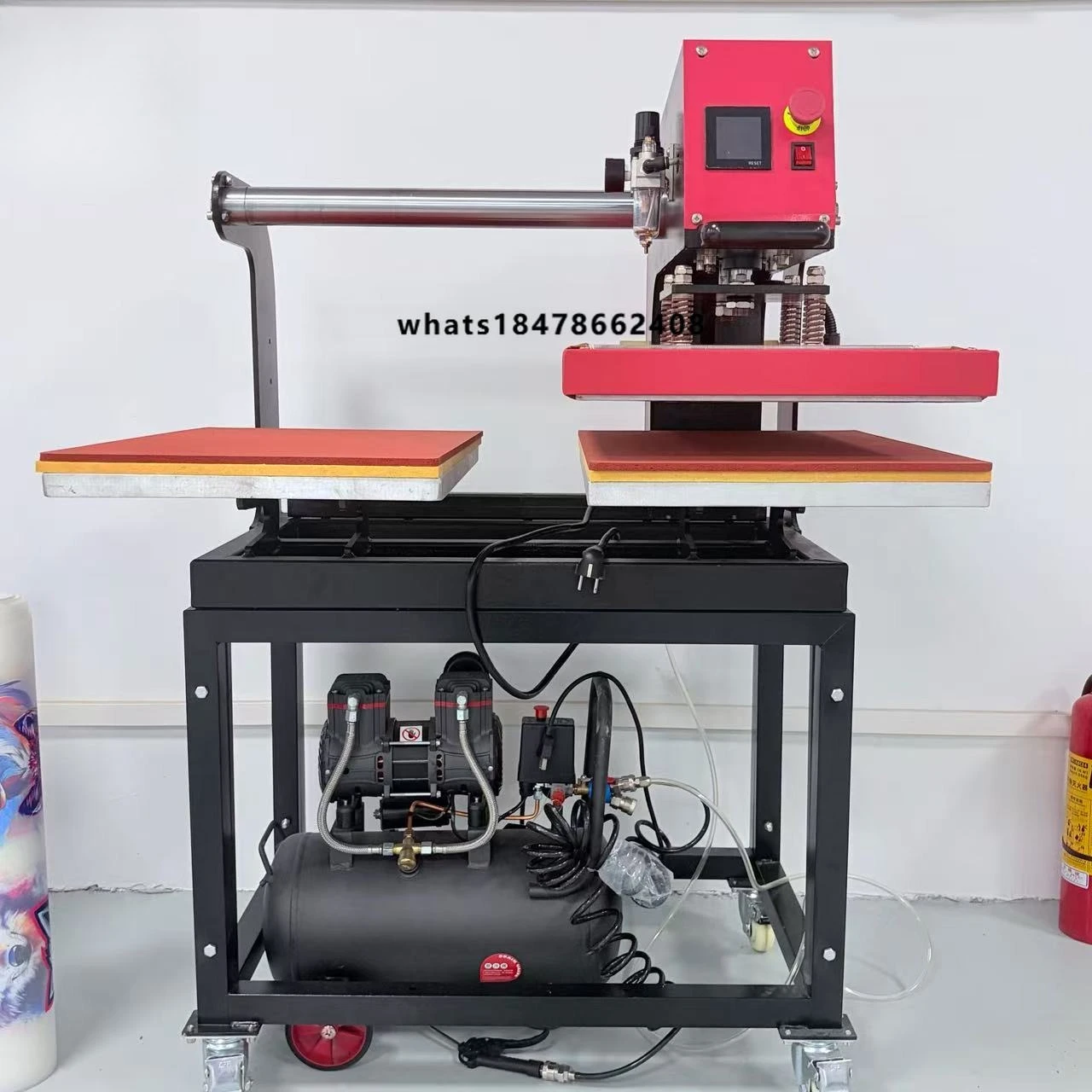 AC Semi-Automatic Slide-out Pneumatic Double Station Heat Press Machine with Multicolor for T-shirt Sublimation Transfer