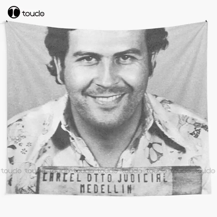 Pablo Escobar Mugshot Icon History Crime Tapestry College Humor Tapestry Blanket Tapestry Bedroom Bedspread Decoration