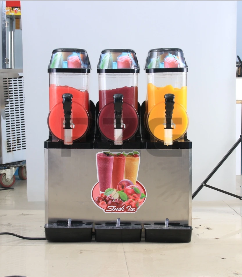 Commercial 3*12L Ice Cream Slash Soda Pupi Fruit Snow Bras Small Slush Machine Margarita Slush Maker Frozen-coke-machine