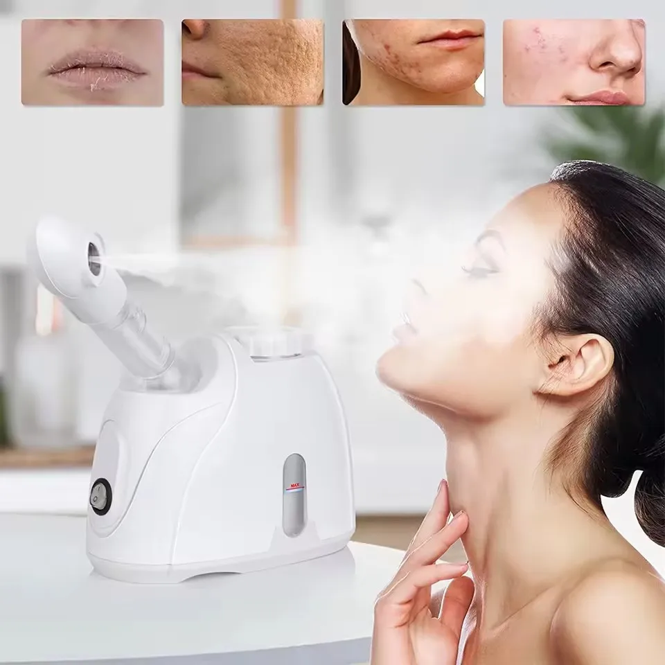 Professional Pore Deep Cleaning Warm Mist Vaporizer Sprayer Hot Spray Nano Ionic Facial Steamer Water Hydration Skin Care Device