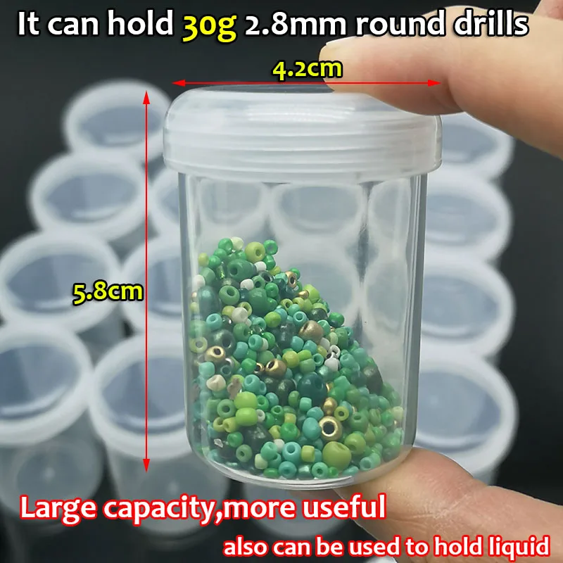 Large Capacity Jars For Diamond Painting Embroidery Accessories Tools Container Bottles Nailart Crystal Bead Storage Case