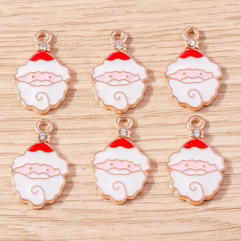 10 teile/los mischen niedlichen Emaille Weihnachts baum Santa Claus Glocken bezaubert Anhänger für Schmuck machen Ohrringe Halsketten DIY Handwerk Geschenk – Detail 15