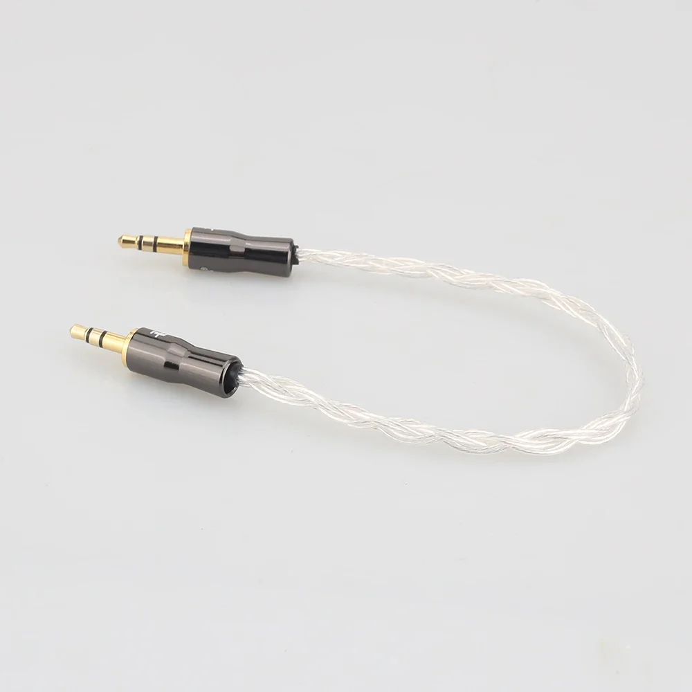 كابلات Audiocrast HIFI AUX ذكر-ذكر 3.5 ملم لسماعات الرأس خط إشارة صوت مطلي بالفضة النقية