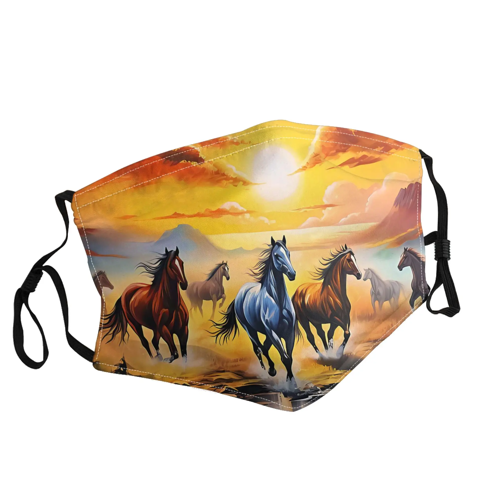 

Galloping Horses Running Horse Mask Unisex Outdoor Fashion Printed