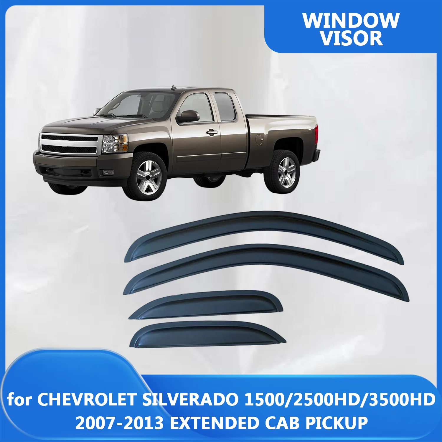 

Window Visor for CHEVROLET SILVERADO 1500/2500HD/3500HD 2007-2013 EXTENDED CAB PICKUP Wind Deflectors Rain Guards Door Visor