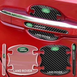 Araba kapı kolu koruyucu karbon Fiber Anti-Scratch silikon kapı kase Sticker Land Rover Range Rover Discovery 4 Freelander için