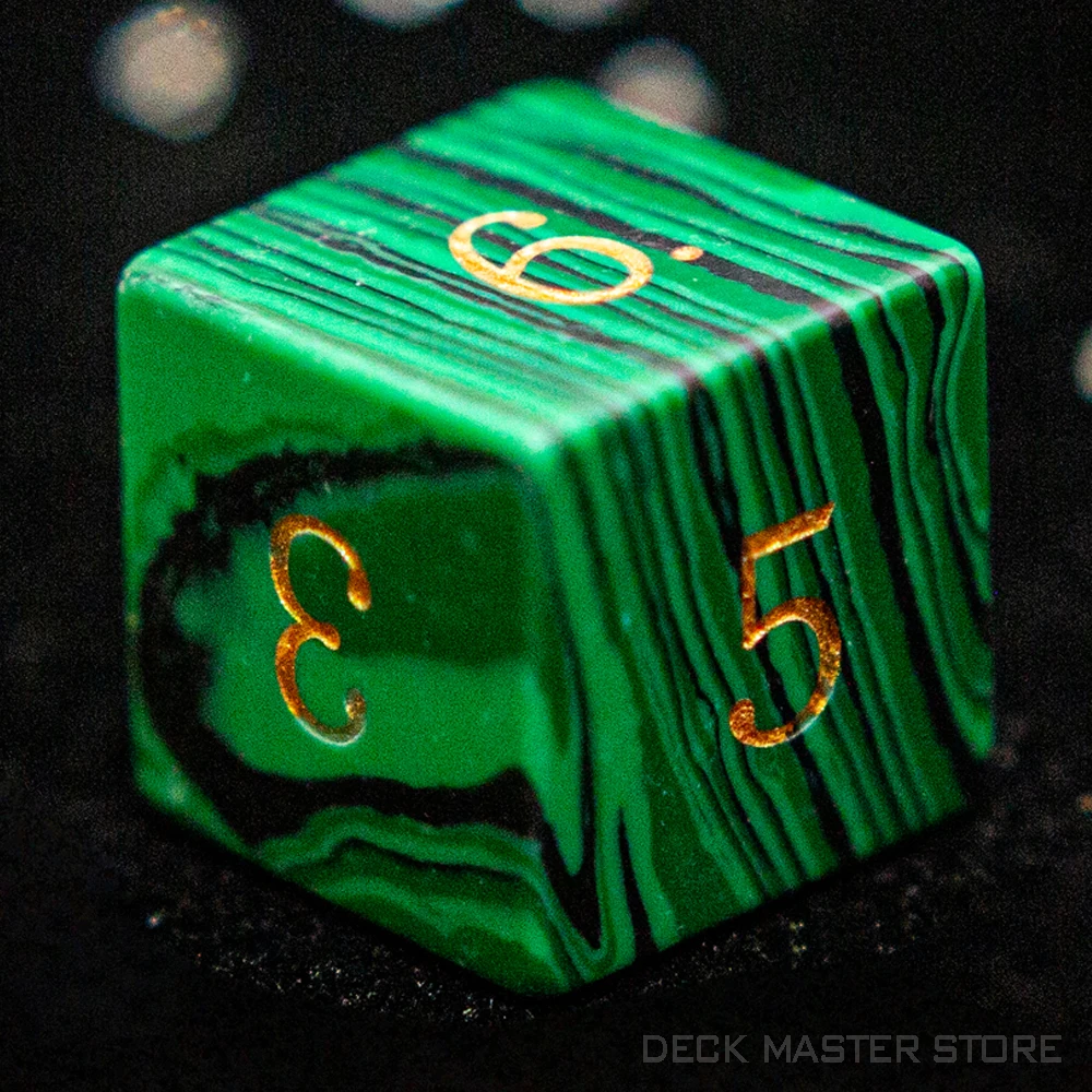 Dados para D & D TRPG Magic Tabletop Games, Dados Verde Malaquita, Gemstone Poliédrico, Várias Formas, Digital, Jogos de Tabuleiro, D20