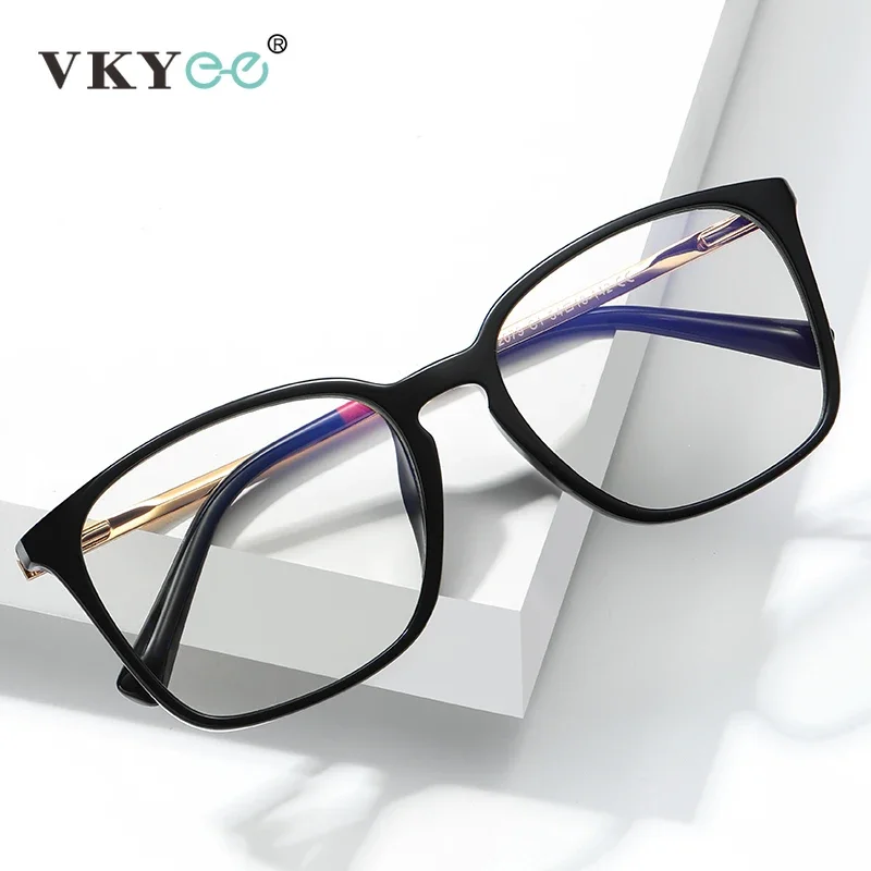 

VKYEE Classic Blue Light Blocking Reading Eyeglasses for Men Anti Blue Frame Luxury Rectangle Prescription Optical Eyewear