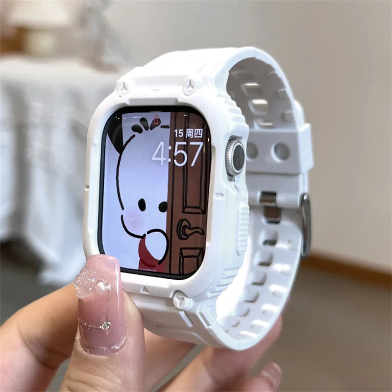 Case+Strap For Apple Watch Silicone Band For iWatch Series Ultra 8 7 6 SE 5 4 Protective Cover Bracelet 49mm 45mm 44mm 41mm 40mm