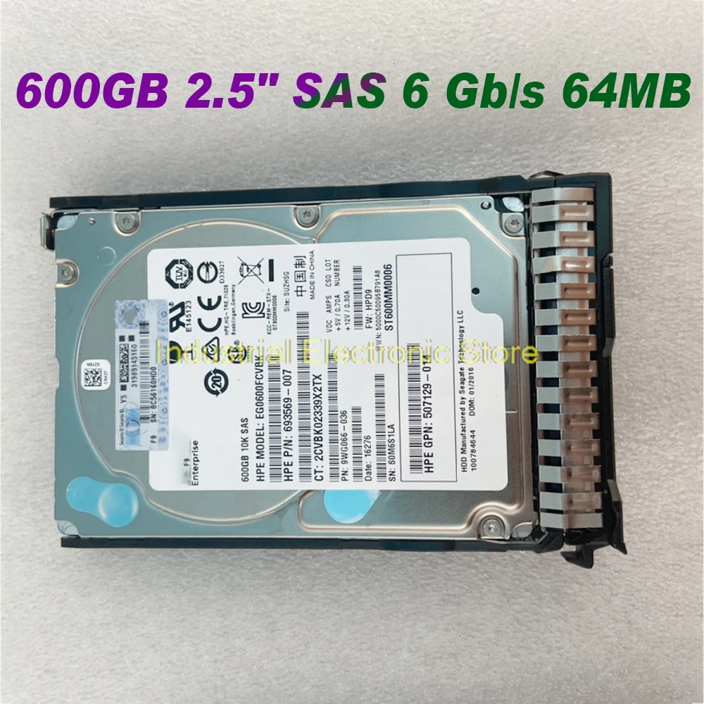 

Brand New 600GB For HP 2.5" SAS 6 Gb/s 64MB 10000RPM 702659-001 702284-B21 Hard Disk