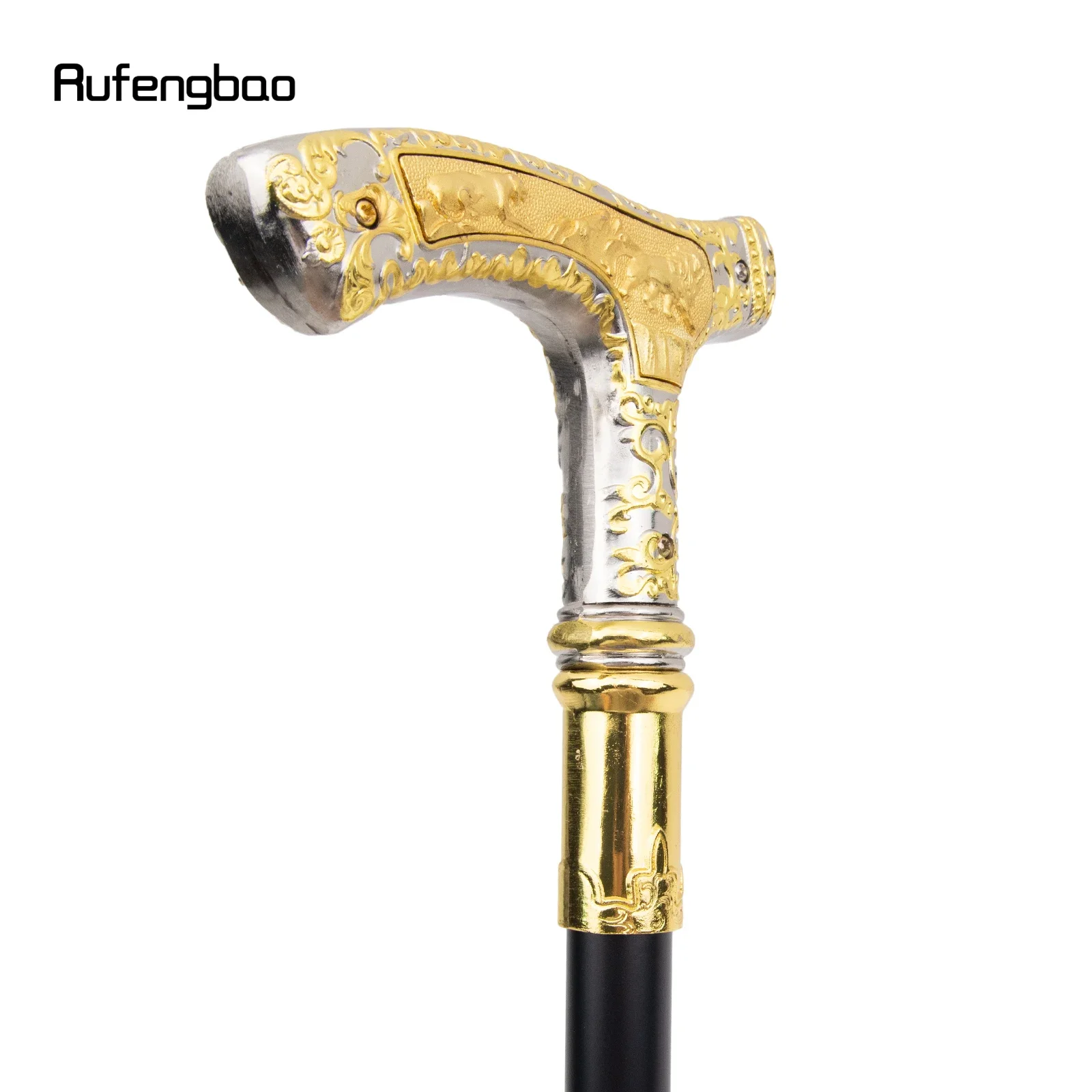 Golden White Lion Luxury Walking Stick Stage Cane Decorative Stick Decorative Cane  Cosplay And Parties, For Cosplay & Party