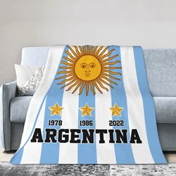 ARG 3 Stars Argentina Flag Argentinian Champions Blanket Multifunction Sofa Cover Bedsheet Soft Warm Flannel Plaid Throw Blanket