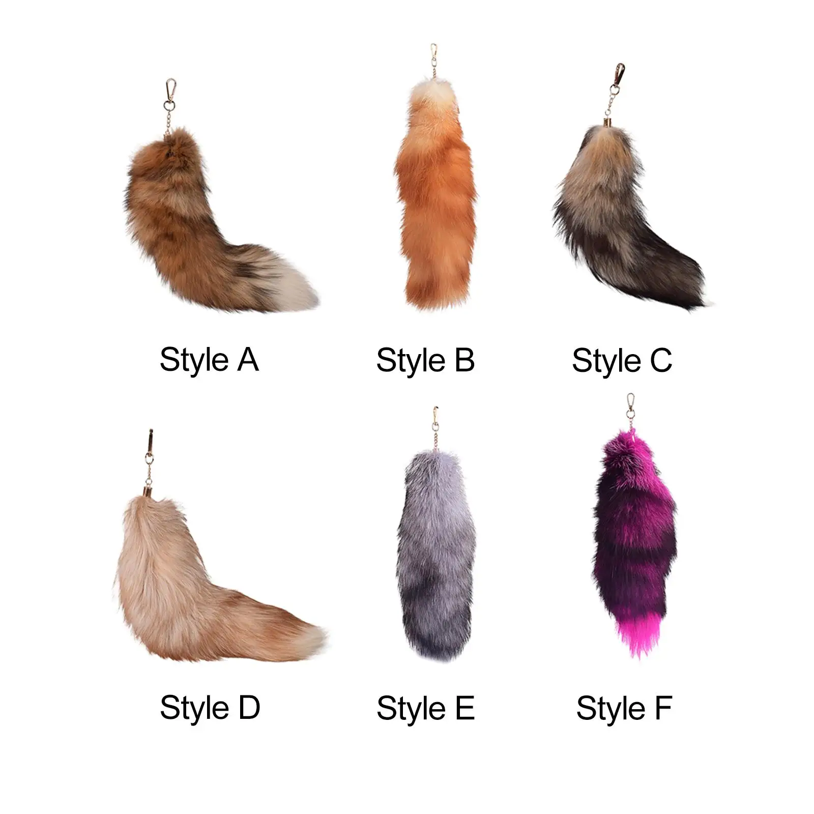 Faux Fur Keychain 40cm Length Holder Bag Pendant for Women Role Playing Gift