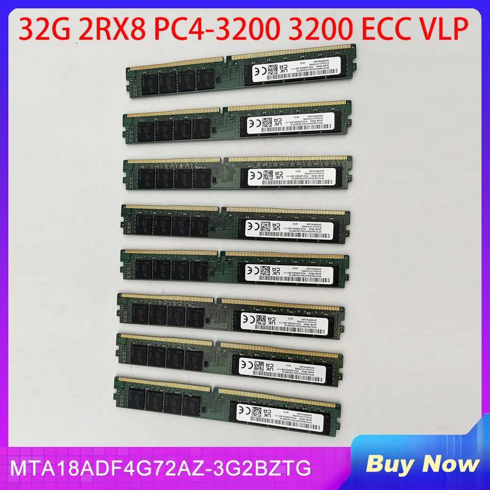 1 PCS For MT 32G 2RX8 PC4-3200 3200 ECC VLP Server Memory MTA18ADF4G72AZ-3G2BZTG RAM