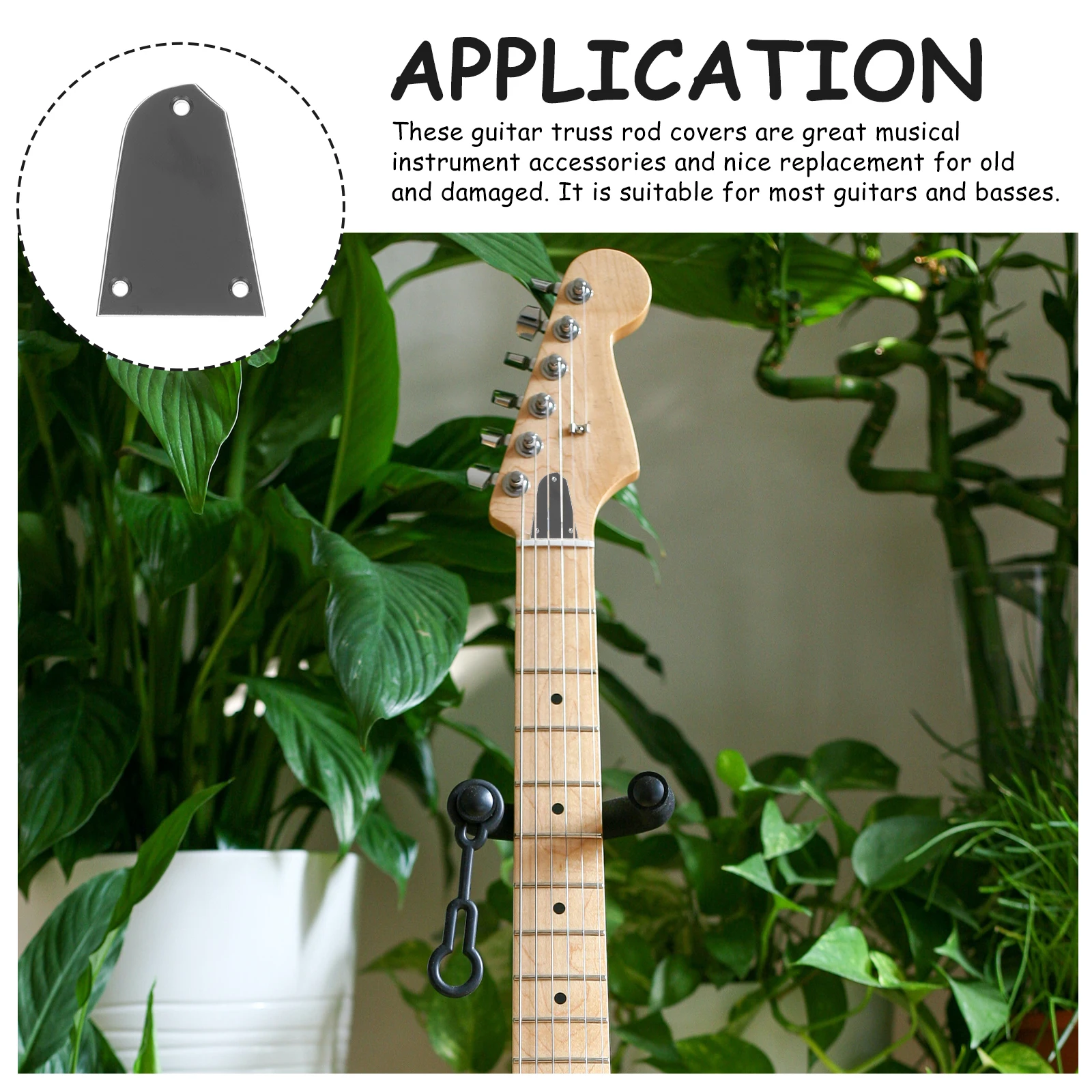 

4 Pcs Neck Adjustment Rod Cover Guitar Customization Bass Accessories Truss Covers for Replacement Plastic Supplies Parts and