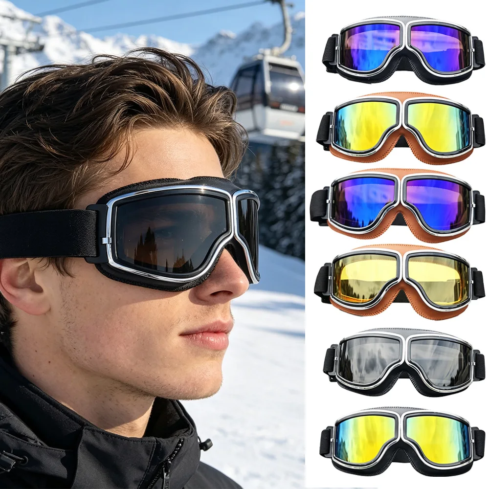 HD Clear Ski Goggles For Cross‑Country Skiing Off‑Piste Skiing Snowmobiling ATV Off‑Road For Men Women Ventilated Cushion Foam