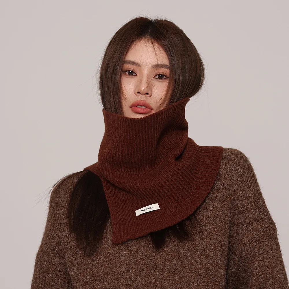 2 pièces/ensemble tricoté anneau écharpe femmes 100% laine chapeau hiver chaud foulards solide casquette conception doux cachemire Pashmina col foulard