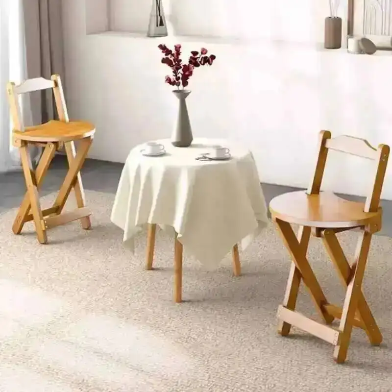 Bar Design Minimalist Chairs Wood Solid Midcentury Ancient Ultralight Bar Chairs Folding Waiting Taburetes De Bar Furniture