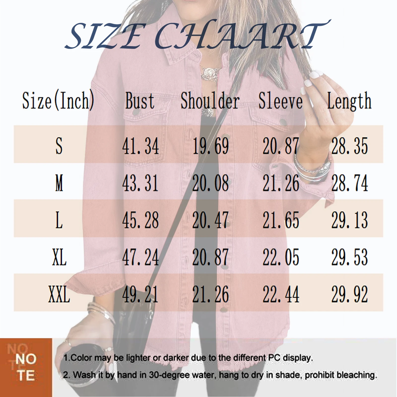 سترة قميص دينم مغسولة على الموضة للنساء مع حاشية متوترة بلون واحد ملابس خارجية فضفاضة غير رسمية من قماش الدنيم معاطف خريف/شتاء