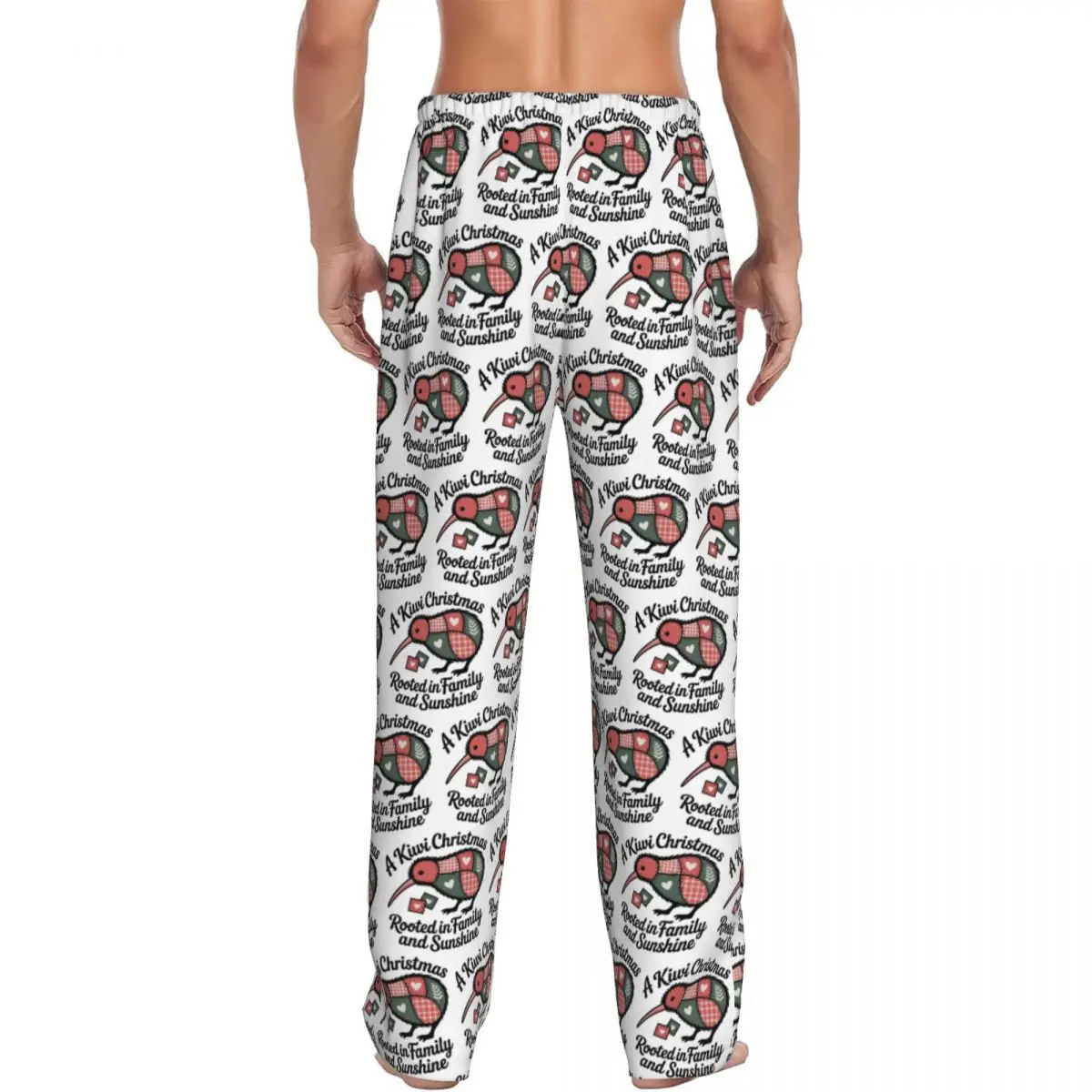 Custom Patchwork Kiwi Silhouette - A Kiwi Christmas Pajama Pants Men Sleepwear Sleep Lounge Bottoms with Pockets
