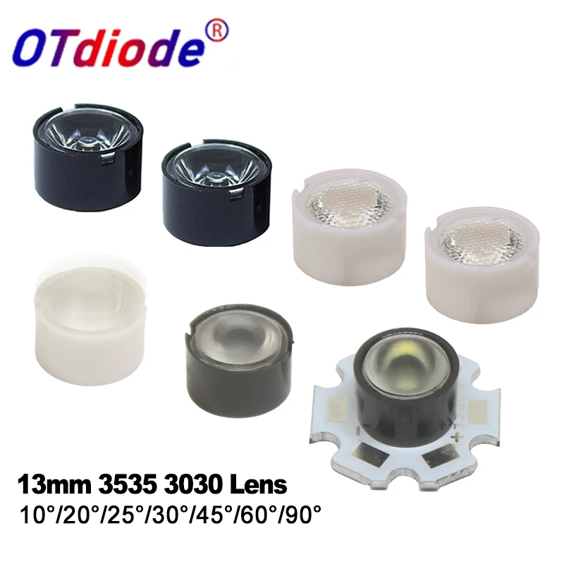 5-100szt 3030 XPE 3535 led Lens 13mm 10 20 45 60 90 Degree Holder For 1W 3W 5W 3030 3535 XPG2 Emitter Plano Reflector Collimator