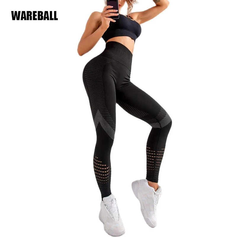 High Waist Fitness Gym Leggings Women Seamless Energy Tights Workout Running Activewear Yoga Pants Hollow Sport Trainning Wear