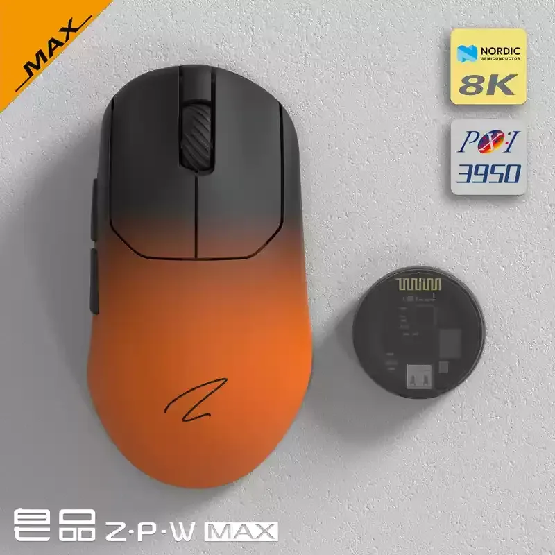 

Zaopin ZPW Max Трехрежимная игровая мышь для киберспорта Paw3395/3950 Датчик 30000 точек на дюйм Оптическое разрешение 8k 47 г Легкая игровая мышь