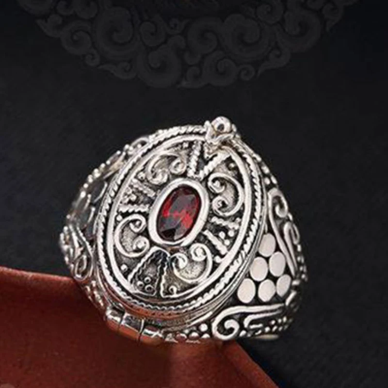 

Цельный уникальный контейнер для хранения ювелирных изделий, кольцо на палец, антикварное открывающееся коробка Gawu, кольцо, регулируемое открывающееся кольцо для мужчин и женщин