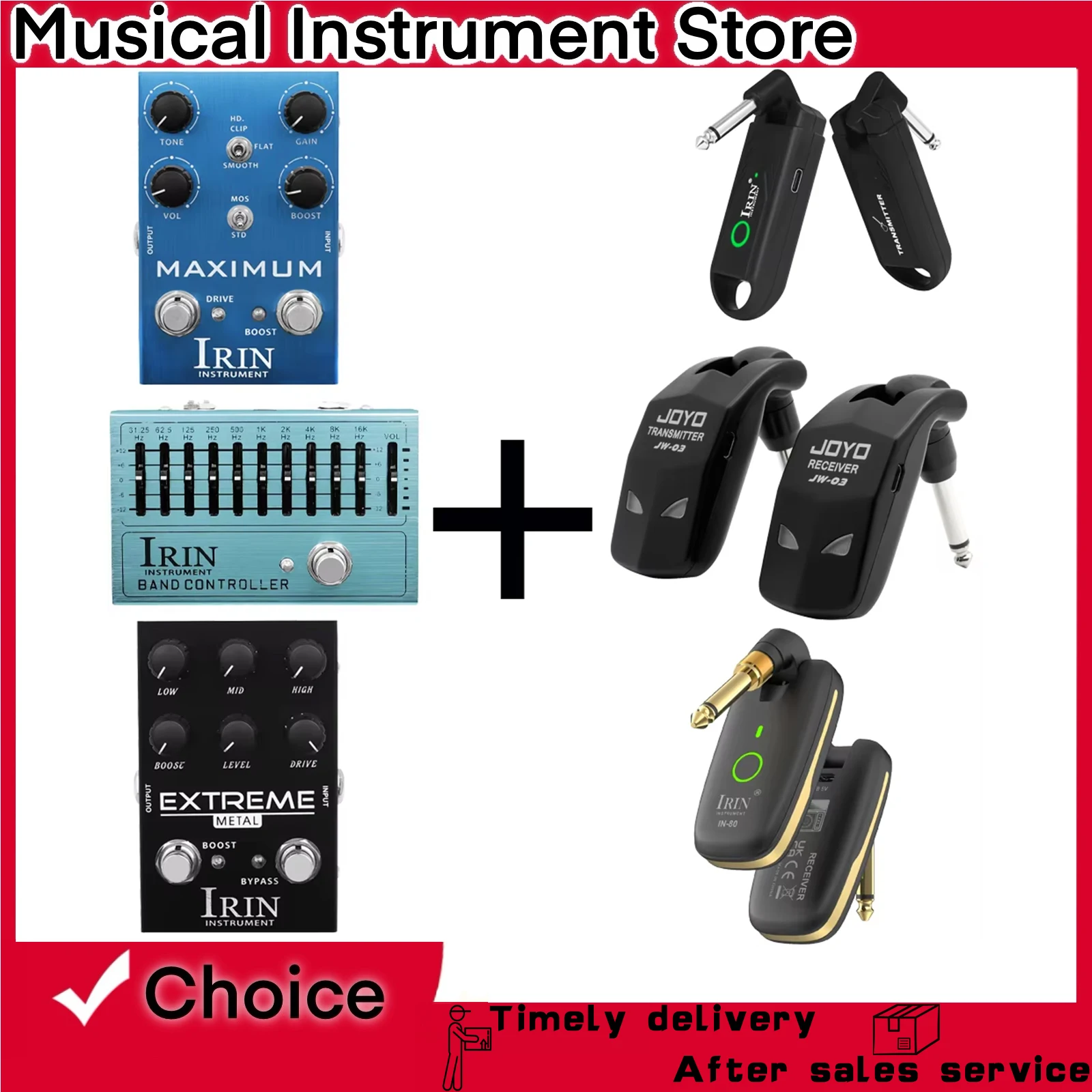 

IRIN Guitar Effects Pedals Wireless Transmitter Receiver Kits Band Controller Extreme Transceiver Electric Guitar Accessories