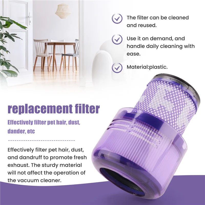 B58B-2Pack Filters For Dyson V11 V15 SV14 SV22 Washable Replacement Filter Replacement Parts DY-970013-02 & 97001302