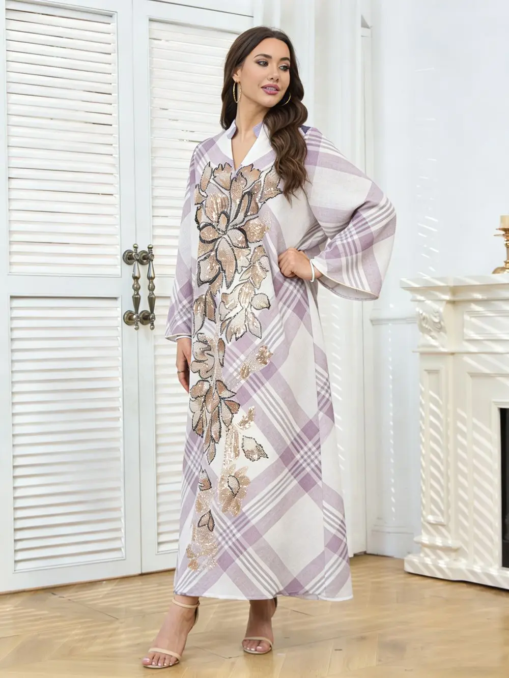 

Роскошное женское платье-абайя из сетки с бисером для вечеринок, в стиле Ближнего Востока, Рамадана, Марокко, Дубая, Саудовской Аравии