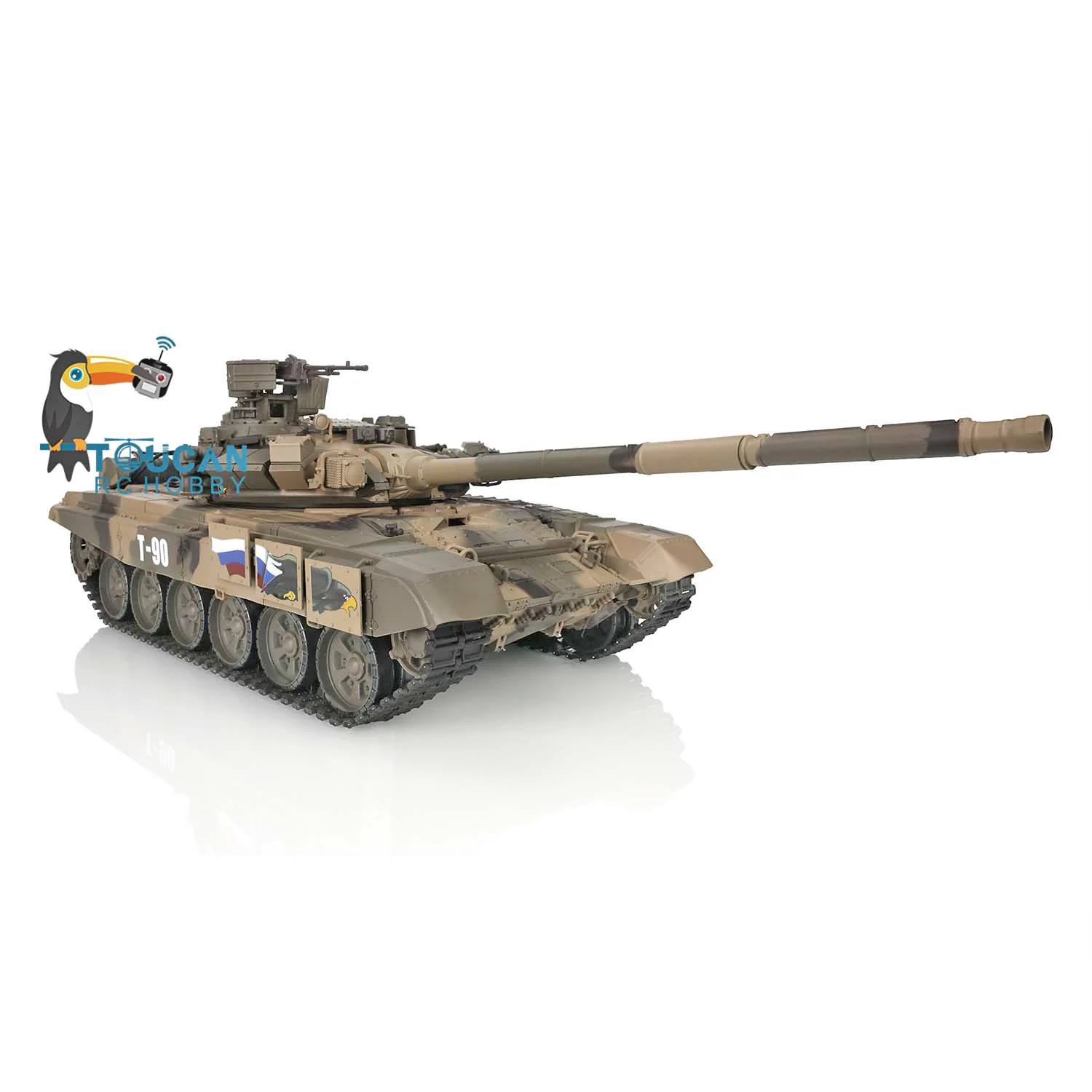 Heng Long 1/16 RTR 2.4Ghz RC Tank 7.0 Plastic Ver Russia T90 3938 Model BB Gun IR Battle As Gift for Boys TH17842-SMT8