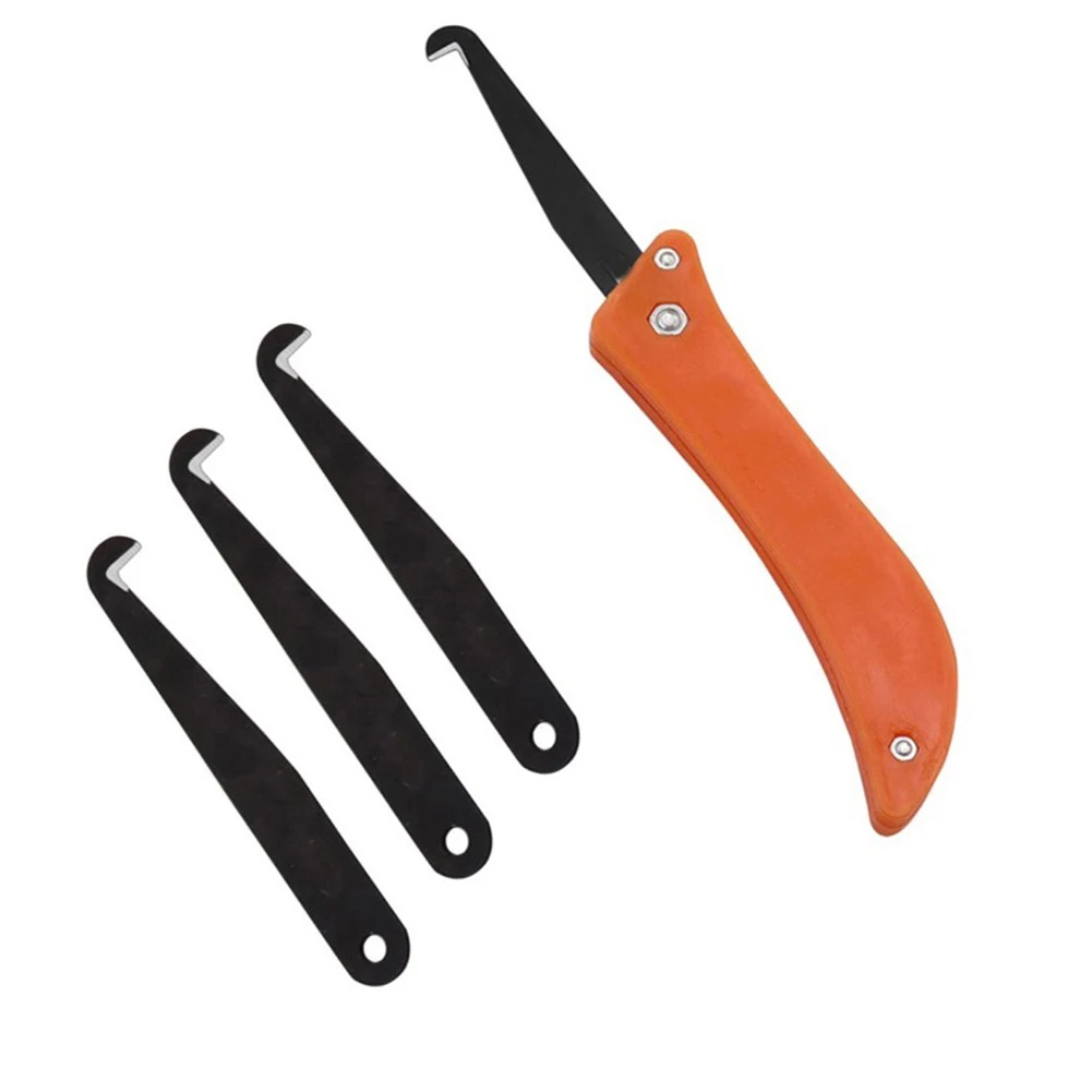 3pcs Hook Blade With 1pc Hook Blade With Handle Hook Blade Cleaning Removal Old Grout Ceramic Tile Gap Hand Repair Tools