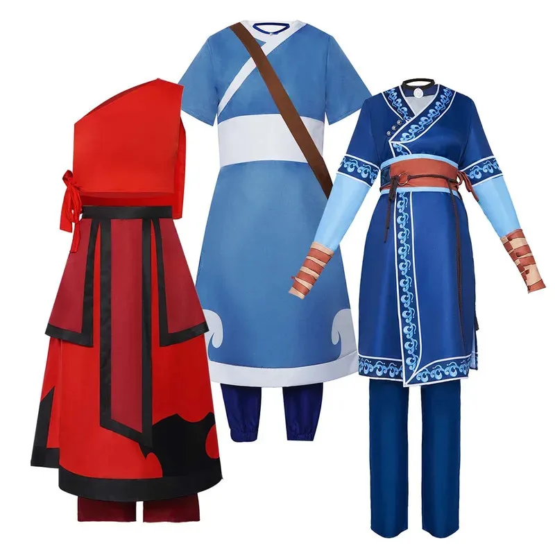 Anime Avatar Katara Cosplay Kostüm The Last Airbender Outfit Uniform lf[5