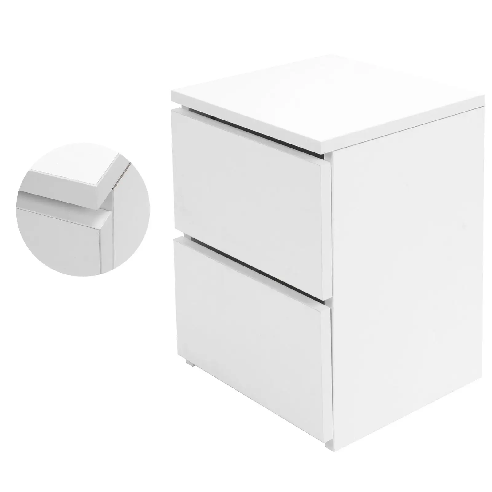 طاولة بجانب السرير حديثة مع درجين منضدة أنيقة لأثاث تخزين غرفة النوم وغرفة المعيشة