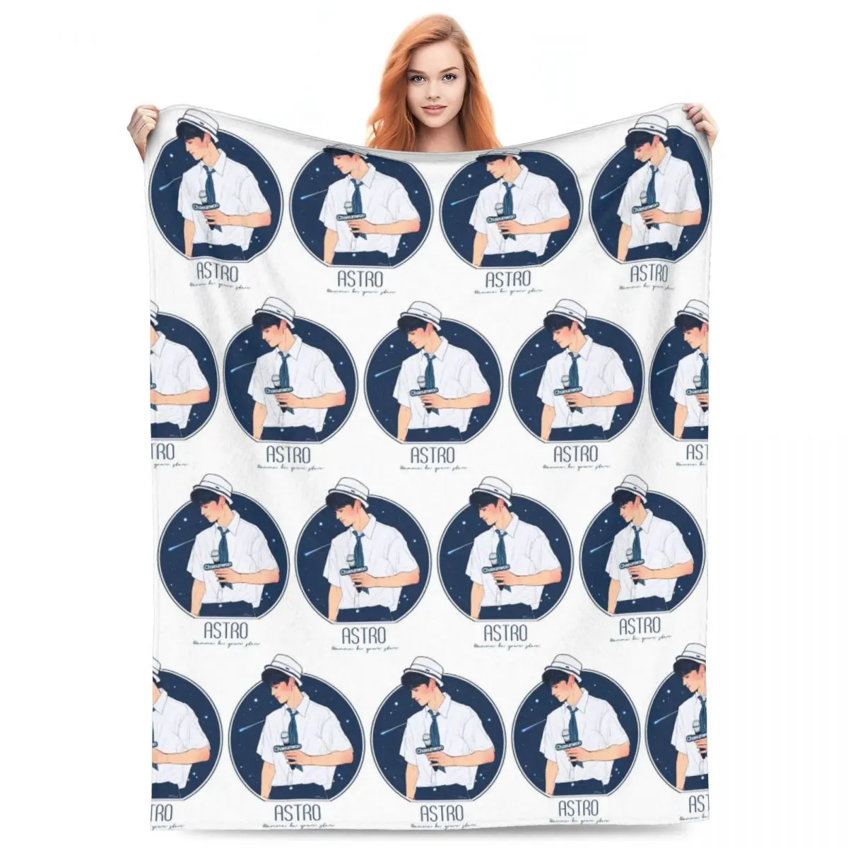

Cha EunWoo Kpop Astro одеяла мягкое теплое фланелевое одеяло для кровати гостиная пикник путешествия домашний диван