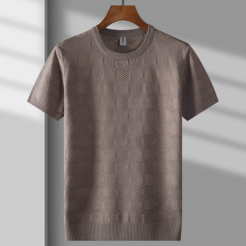 سترة تريكو رائعة للرجال من Pull Homme بلوفرات بأكمام قصيرة جودة الخريف سميكة وناعمة ومريحة ومطاطة Sueters De Hombre