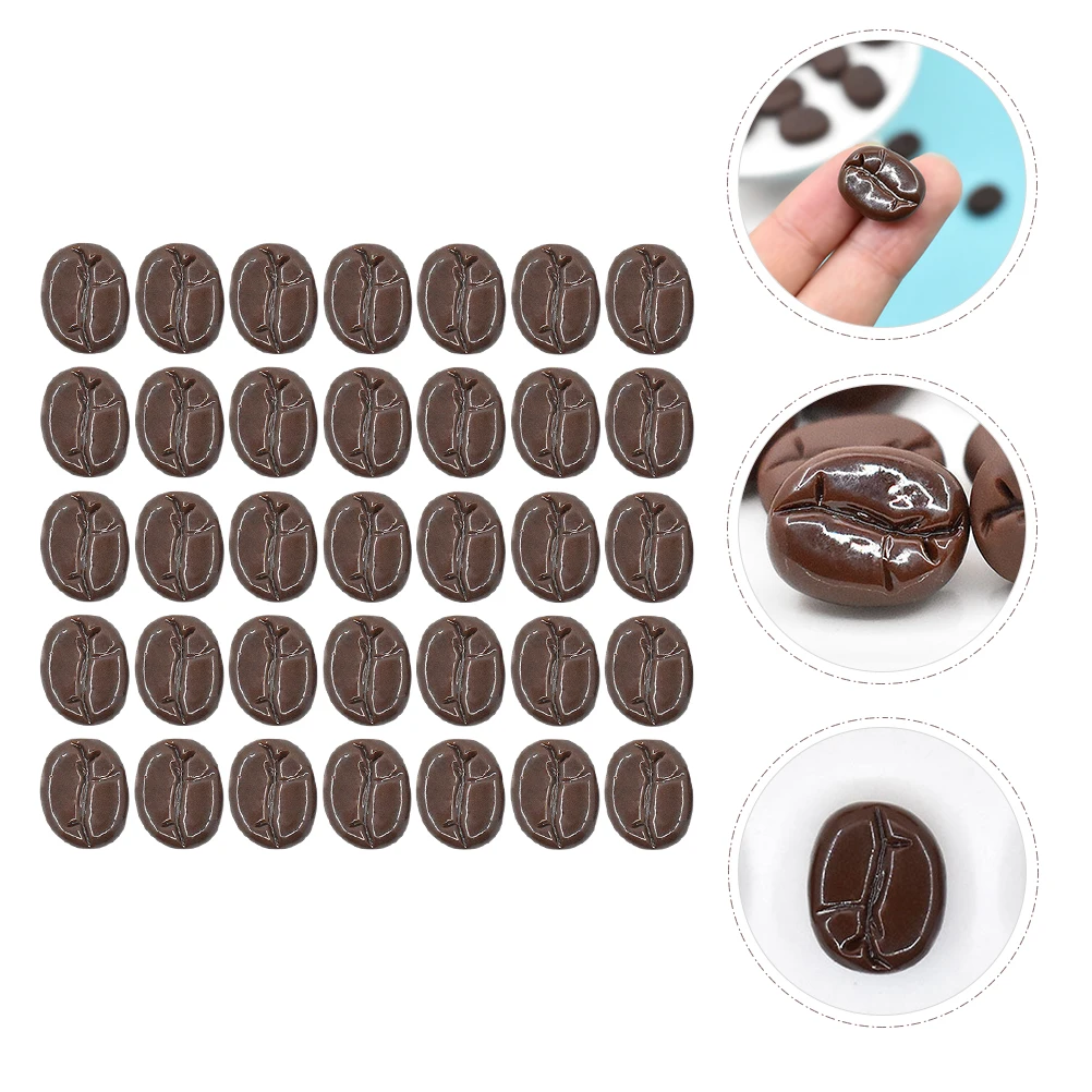

100 Pcs Coffee Bean Mini Coffee Bean Resin Adornments DIY Phone Case Accessory Mini Crafts Decorations Stickers