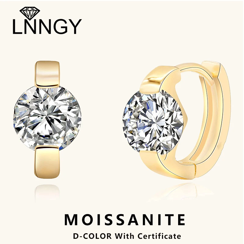 

Lnngy сверкающий пасьянс 6,5 мм 1 карат массивные серьги-кольца с муассанитом для женщин Bijoux Argent серьги из стерлингового серебра 925 пробы ювелирные изделия