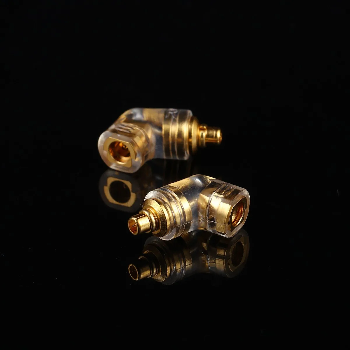 Preffair 1 Pair Gold Plated Earphone Jack Adpter 0.78 Flat MMCX Female Converter Adapter MMCX TO N5005 IE300 IE600 IE900