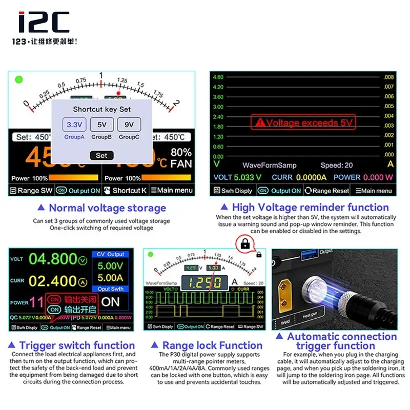 i2C P30 Digital Power Supply Multi-function Integrated Phone Repair Platform for Soldering and Desoldering Power Supply